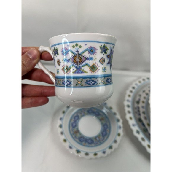 5 Pcs Dinnerware Set Of‎ Sango Japan One World Lapland Blue 8006 EUC - Picture 4 of 11